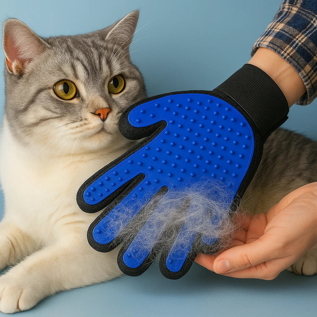 Silikonhandske för Pälsvård av Katt