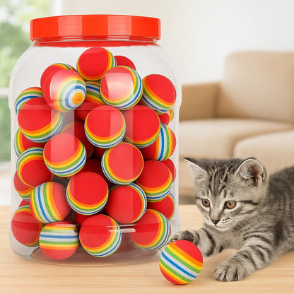 Färgglada Regnbågsbollar för Katt & Hund