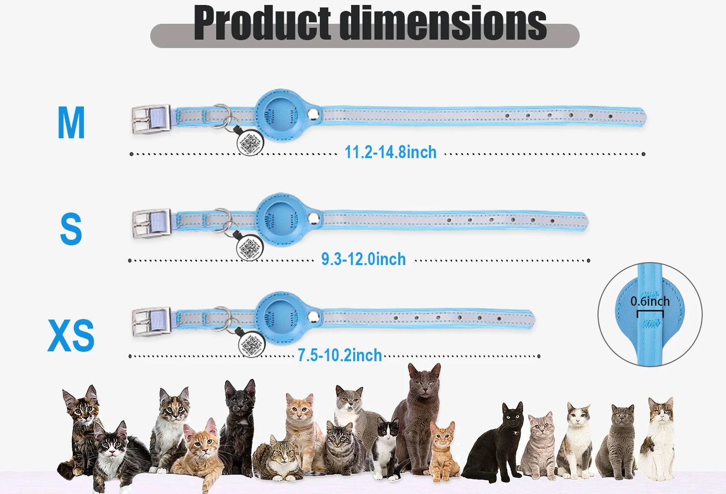 Reflekterande Katt-Halsband med Airtag