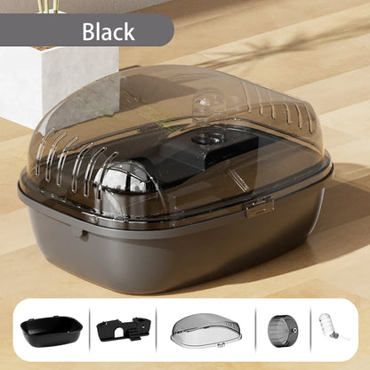 Transparent hamsterbur med hjul & tillbehör